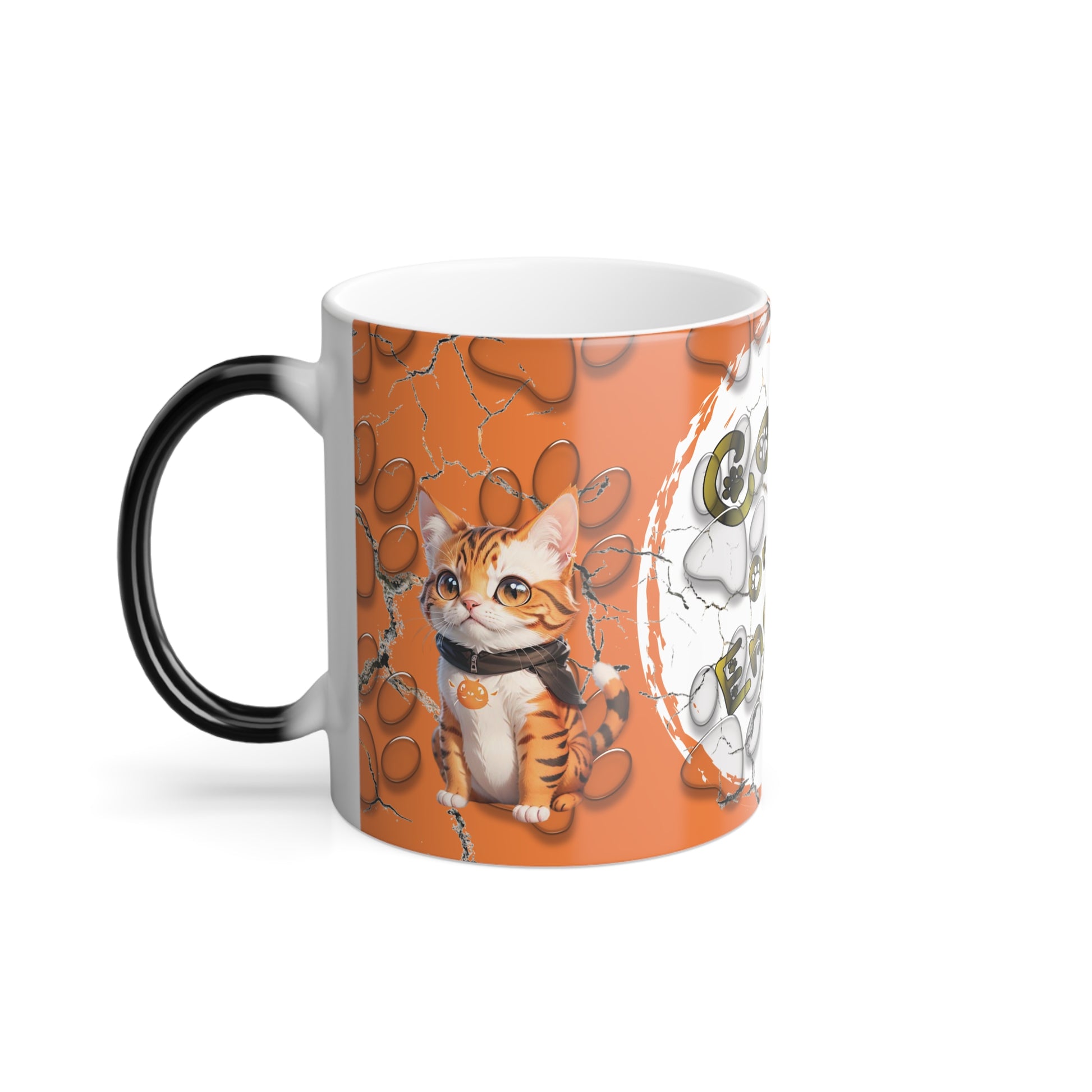 Stand out  with the  Orange Cat Energy Color Morphing Mug, 11oz  available at Hey Nugget. Grab yours today!