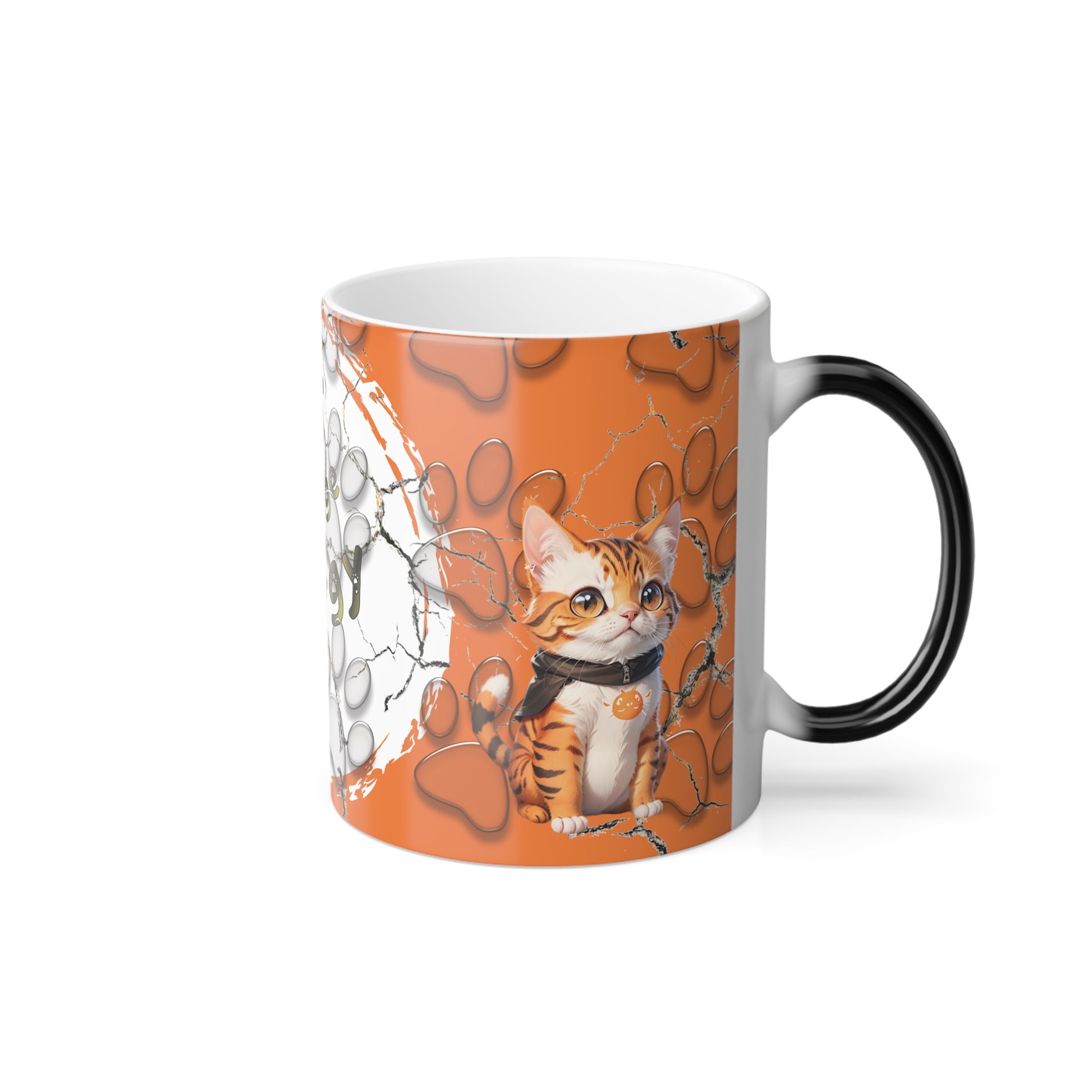 Stand out  with the  Orange Cat Energy Color Morphing Mug, 11oz  available at Hey Nugget. Grab yours today!