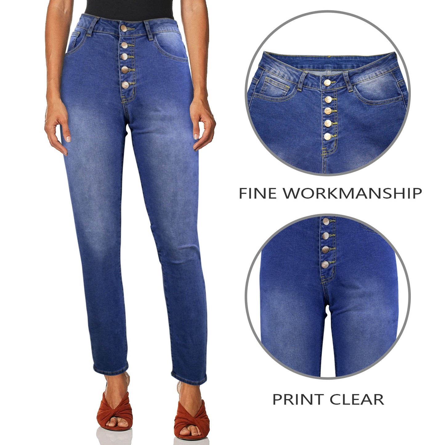 Women's button Jeans