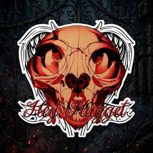 Stand out  with the  Hey Nugget Skull Vinyl Die-Cut Stickers  available at Hey Nugget. Grab yours today!