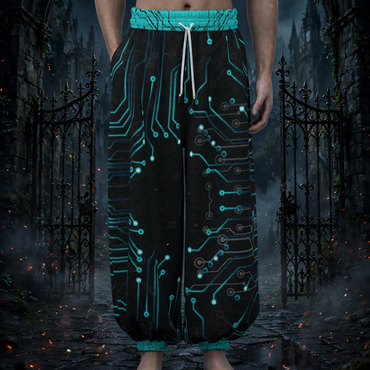 Stand out  with the  Glitched Unisex Lantern Pants  available at Hey Nugget. Grab yours today!