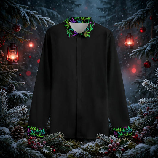 Stand out  with the  Good Vibes Men's Lapel Collar Shirt  available at Hey Nugget. Grab yours today!
