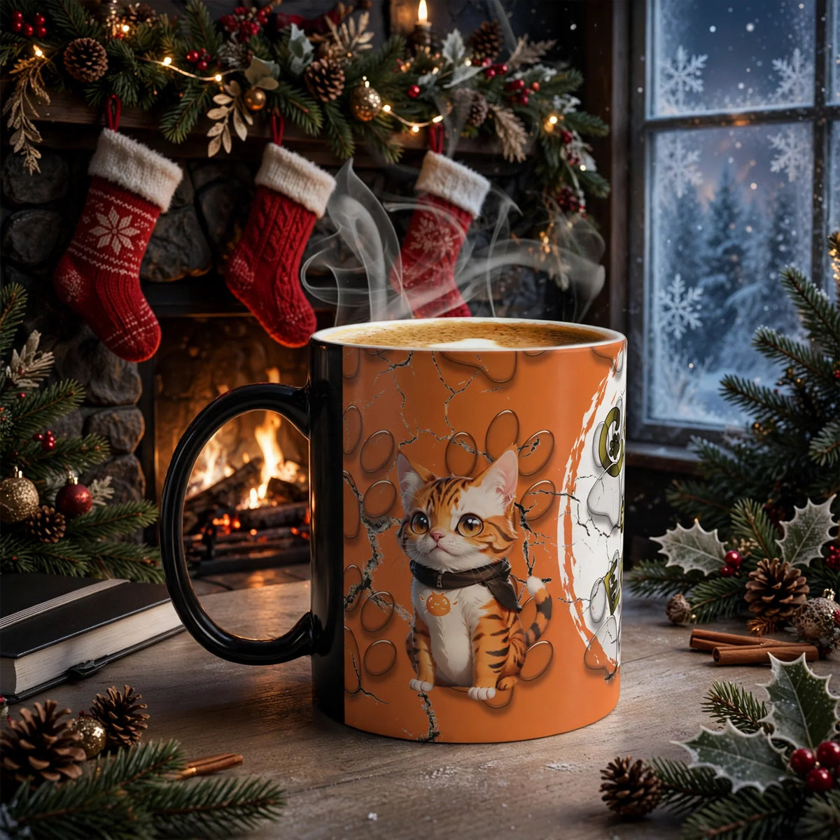 Stand out  with the  Orange Cat Energy Color Morphing Mug, 11oz  available at Hey Nugget. Grab yours today!