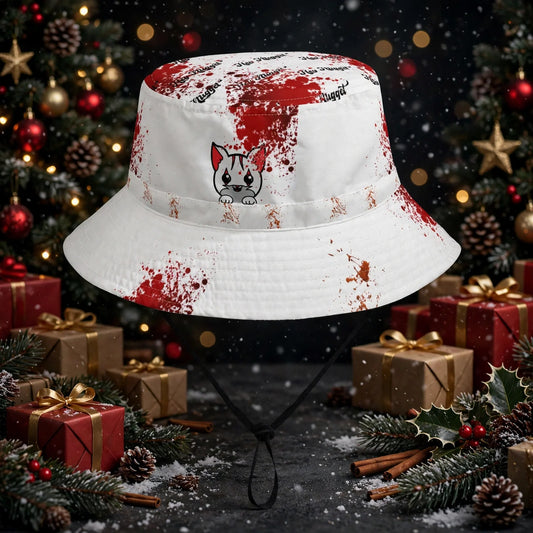 Stand out  with the  Bloody Nuggieween Bucket Hats with Adjustable String  available at Hey Nugget. Grab yours today!