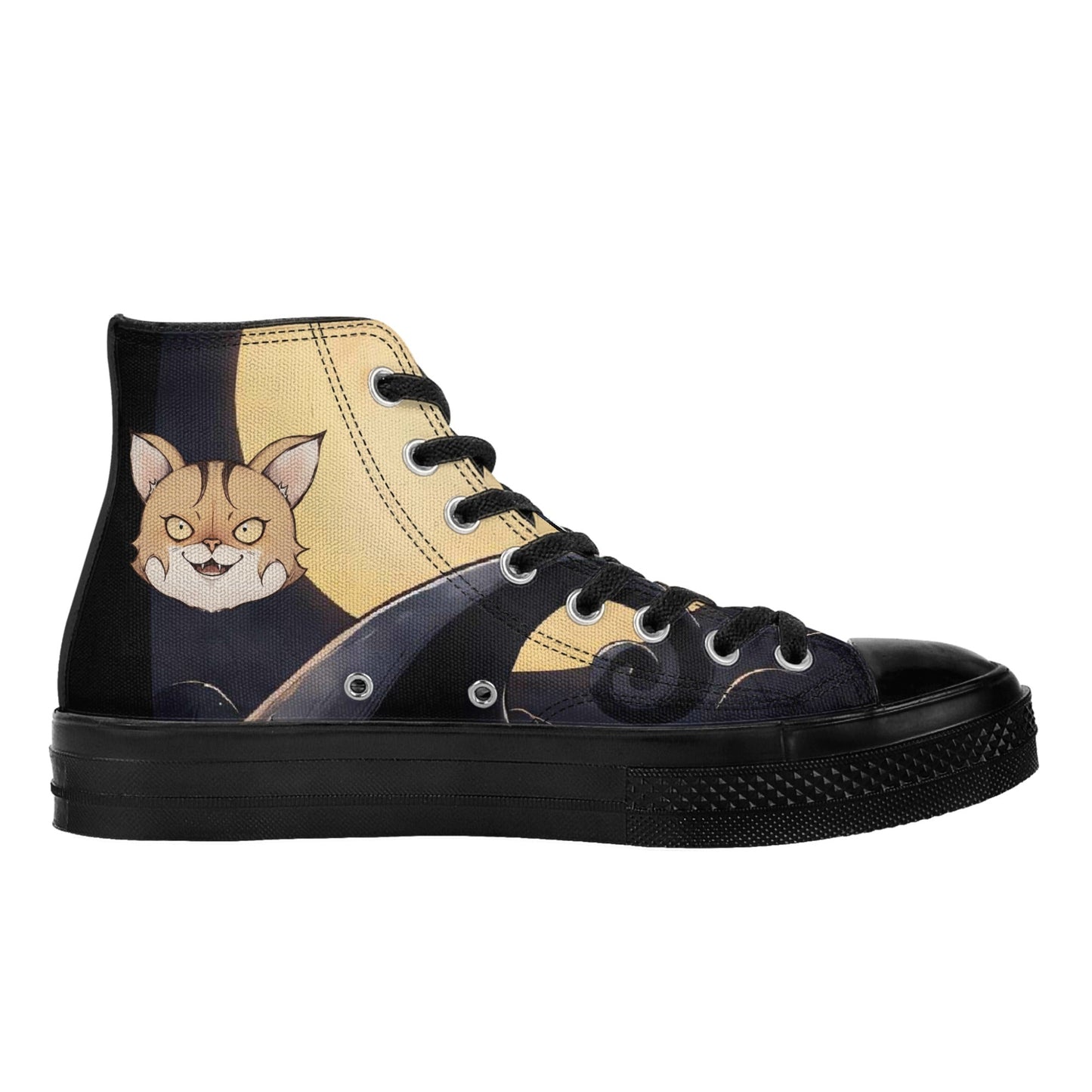 Stand out  with the  Nightmare Before HeyNugget Womens Classic Black High Top Canvas Shoes  available at Hey Nugget. Grab yours today!