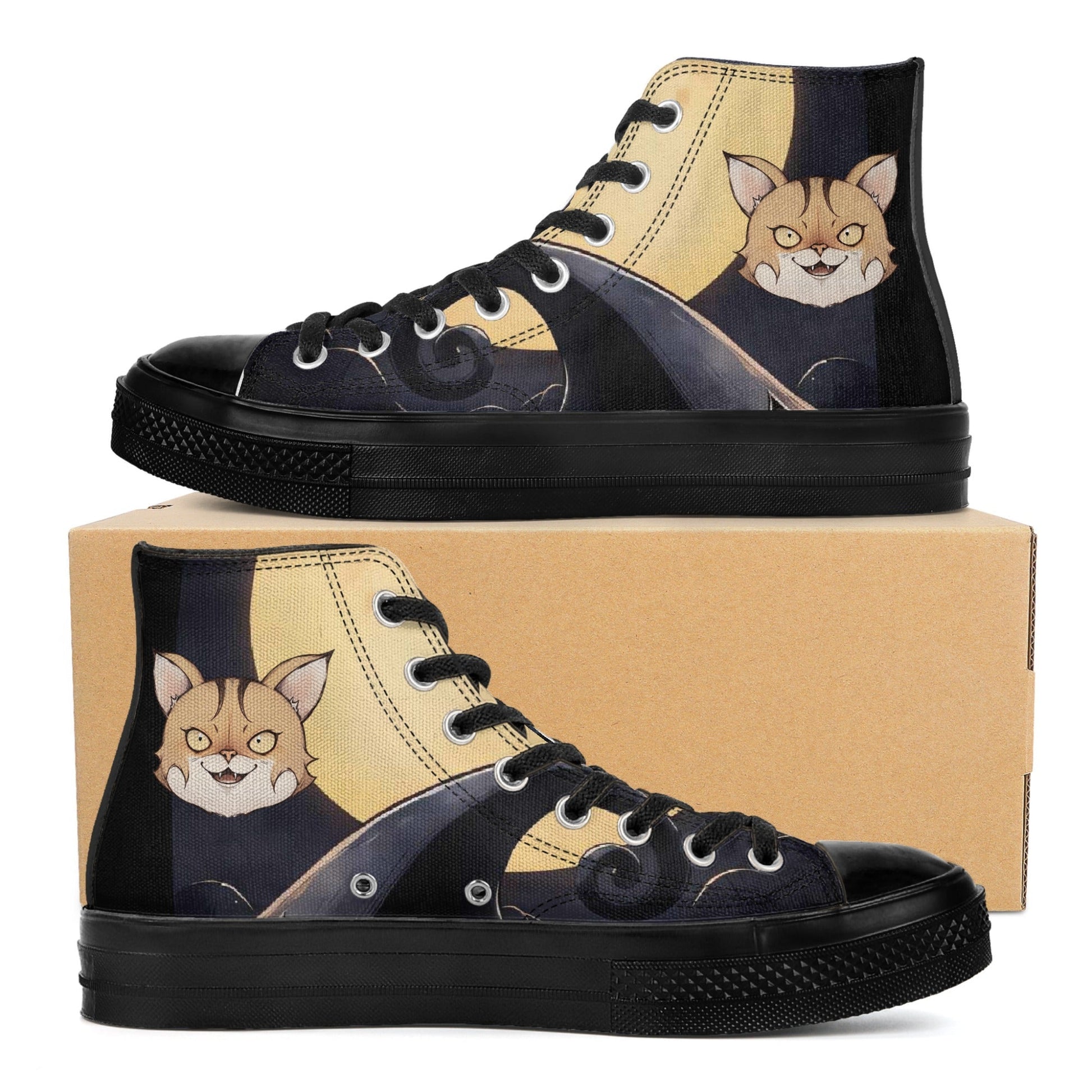 Stand out  with the  Nightmare Before Hey Nugget Mens Classic Black High Top Canvas Shoes  available at Hey Nugget. Grab yours today!