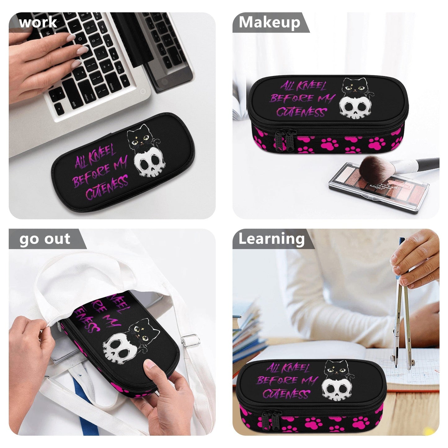 Stand out  with the  Kneel before my cuteness 3-Layer Pencil Case  available at Hey Nugget. Grab yours today!
