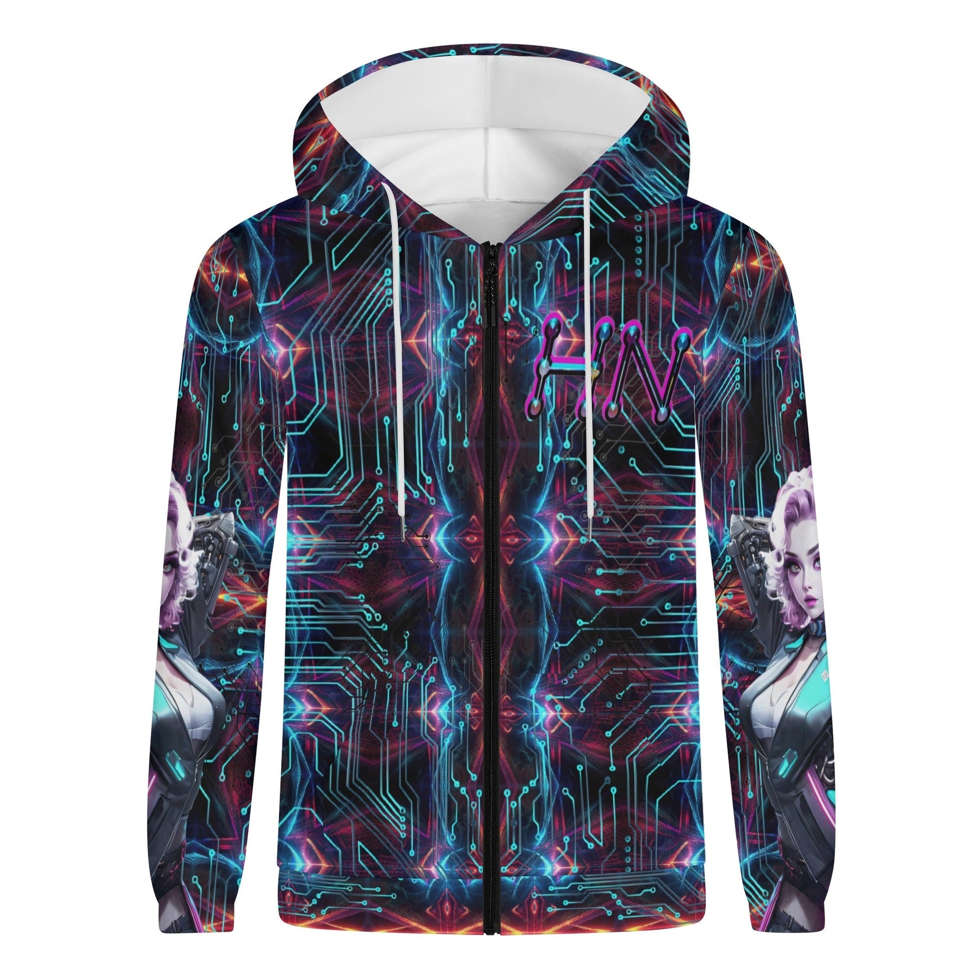 Stand out  with the  Cyber Freak Mens Lightweight Zipper Hoodie  available at Hey Nugget. Grab yours today!
