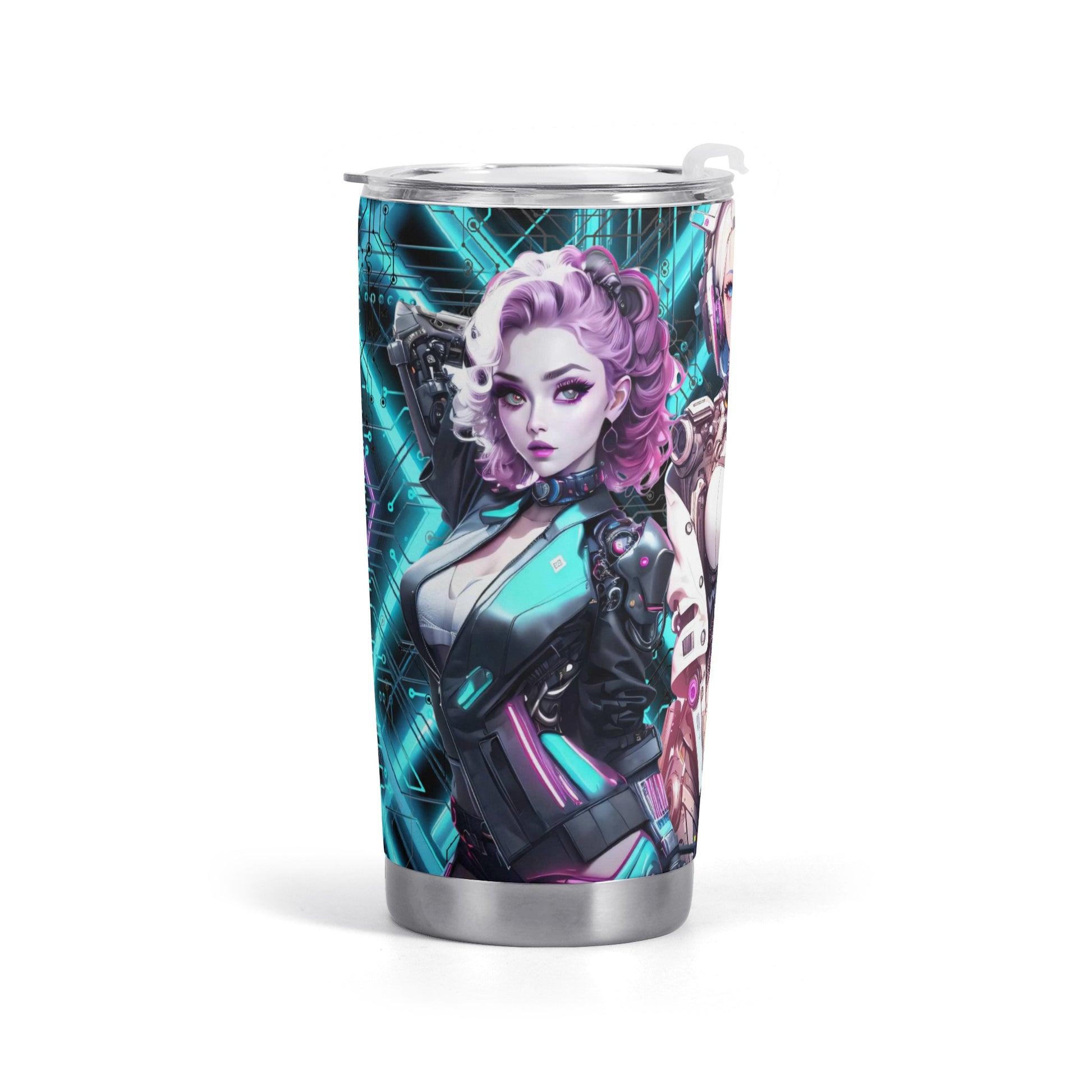 Stand out  with the  Cyber Girls Tumbler  available at Hey Nugget. Grab yours today!