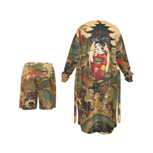 Stand out  with the  Tokyo Nugget Man's Long Kimono Pajamas Suit  available at Hey Nugget. Grab yours today!
