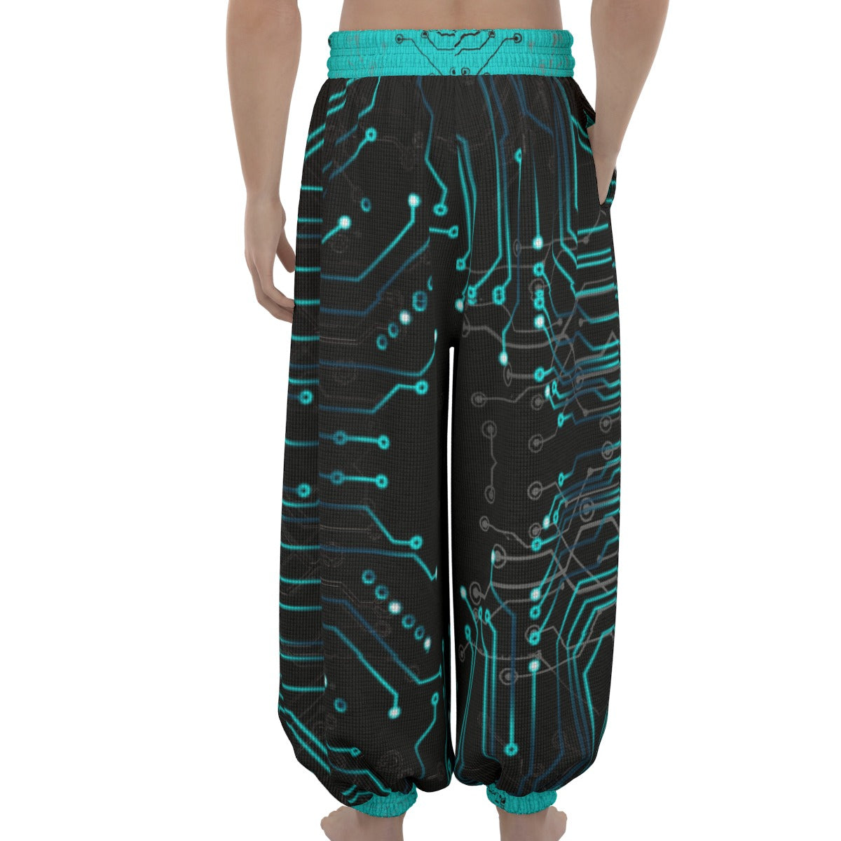 Stand out  with the  Glitched Unisex Lantern Pants  available at Hey Nugget. Grab yours today!