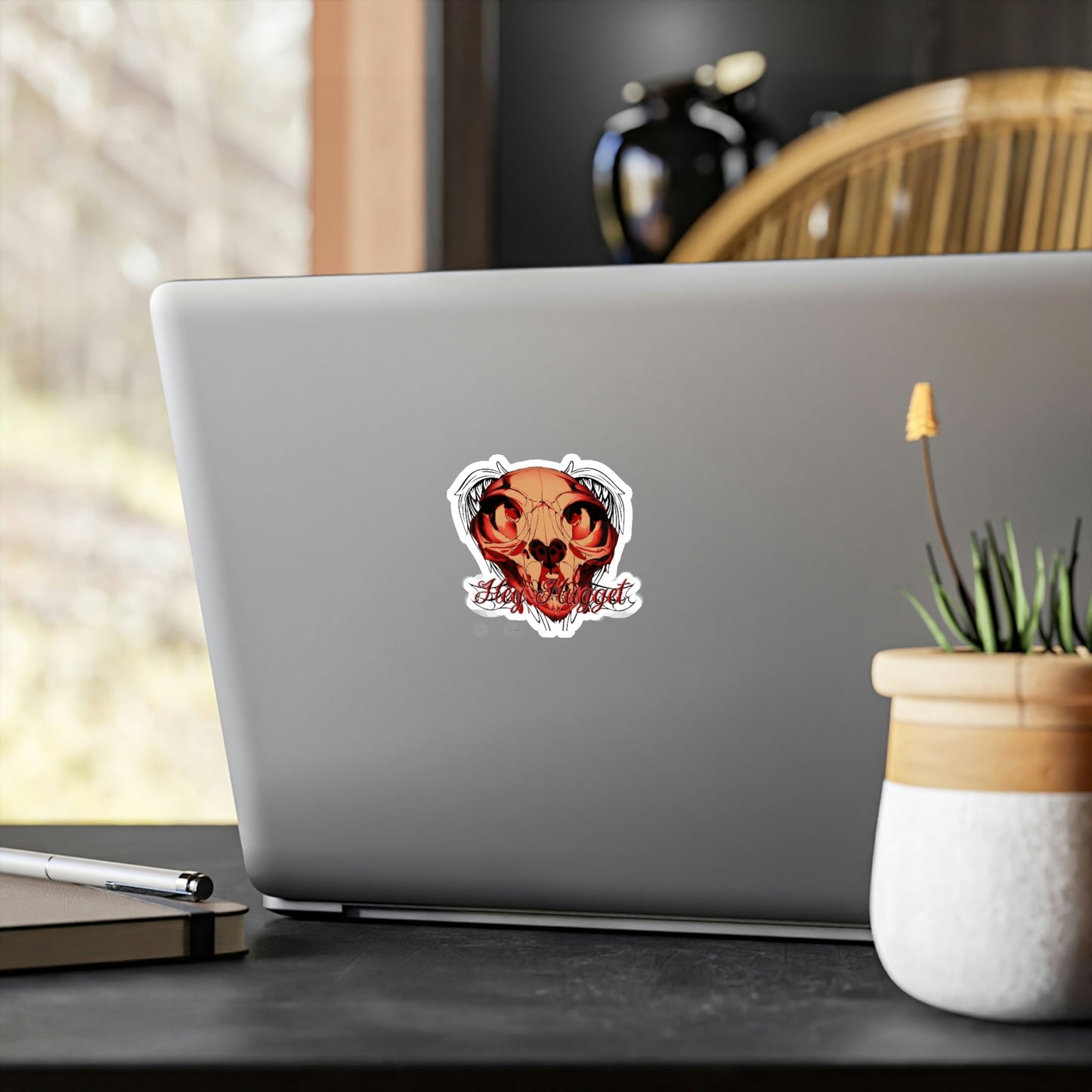 Stand out  with the  Hey Nugget Skull Vinyl Die-Cut Stickers  available at Hey Nugget. Grab yours today!