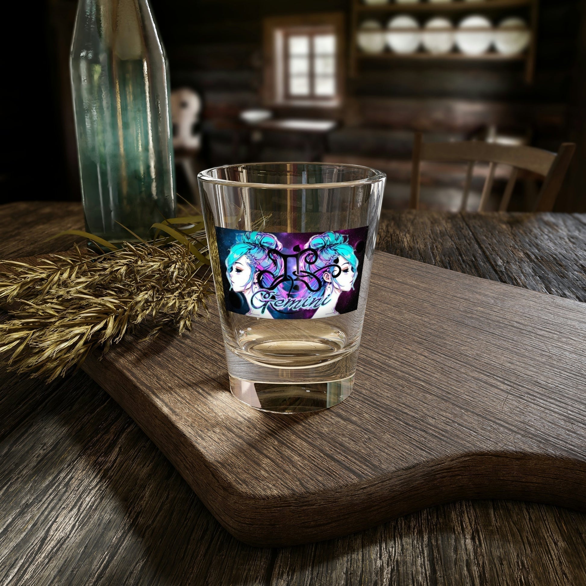 Stand out  with the  zodiac Gemini Shot Glass, 1.5oz  available at Hey Nugget. Grab yours today!