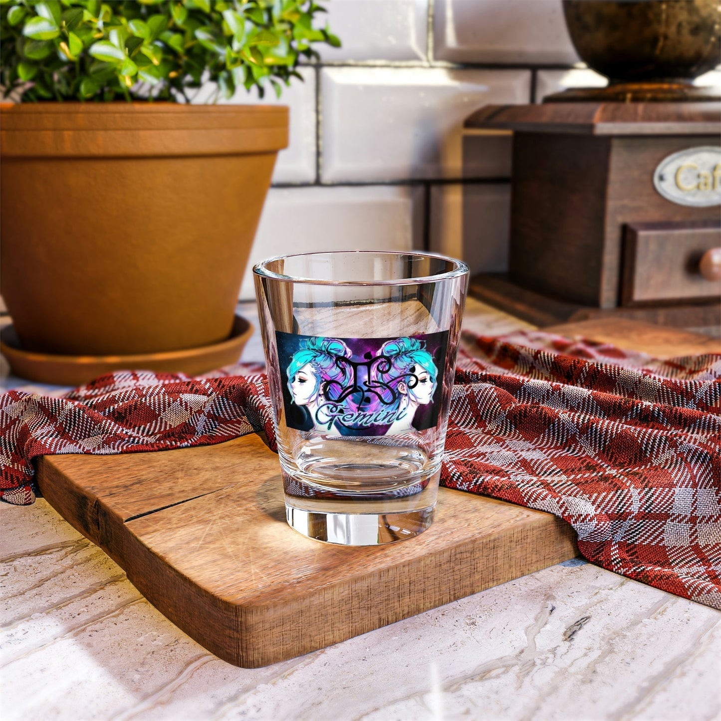 Stand out  with the  zodiac Gemini Shot Glass, 1.5oz  available at Hey Nugget. Grab yours today!